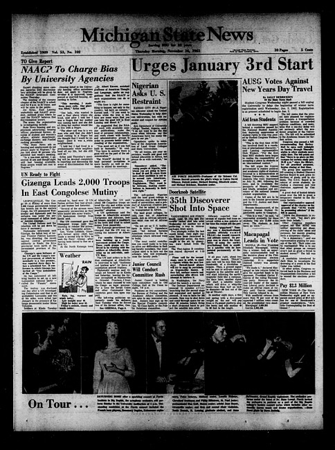 Michigan State news. (1961 November 16)