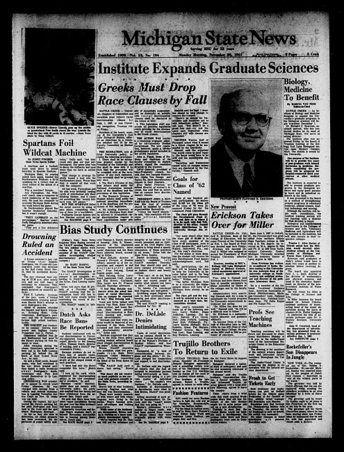 Michigan State news. (1961 November 20)