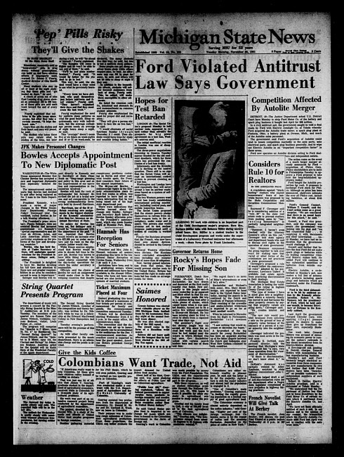 Michigan State news. (1961 November 28)