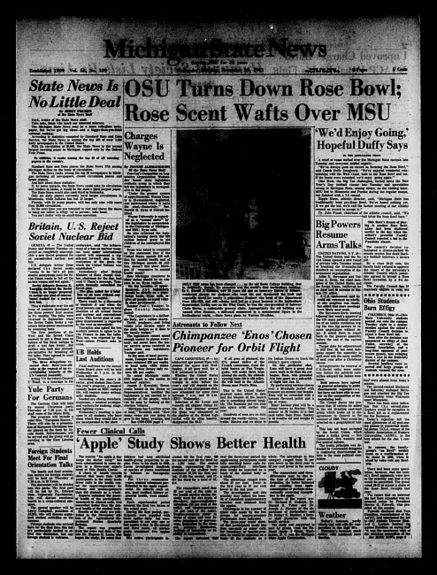 Michigan State news. (1961 November 29)