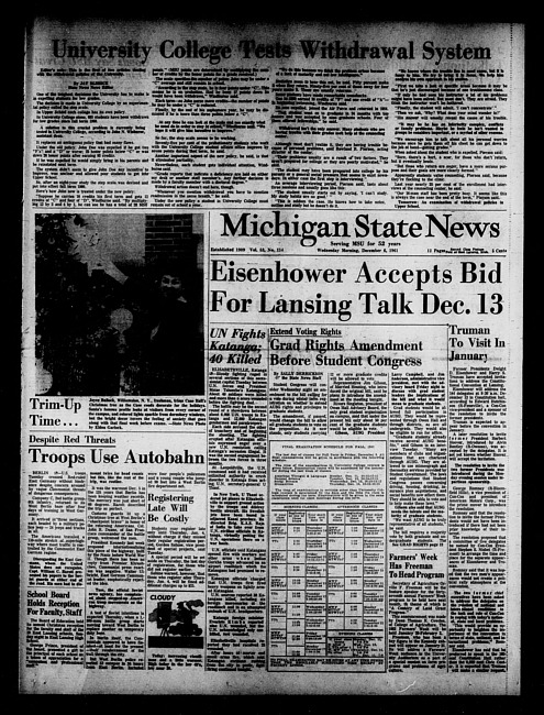 Michigan State news. (1961 December 6)