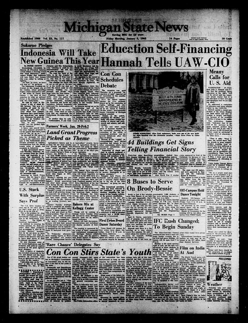 Michigan State news. (1962 January 5)