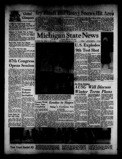 Michigan State news. (1962 January 10)