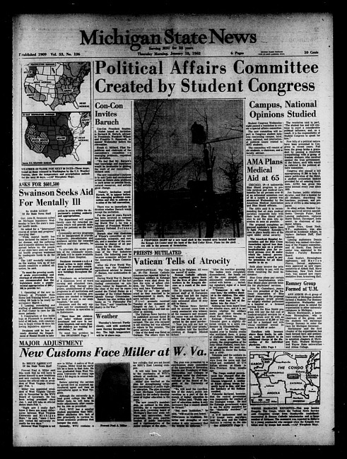 Michigan State news. (1962 January 18)