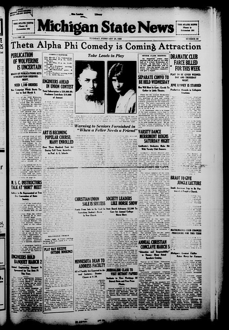 Michigan State news. (1926 February 23)
