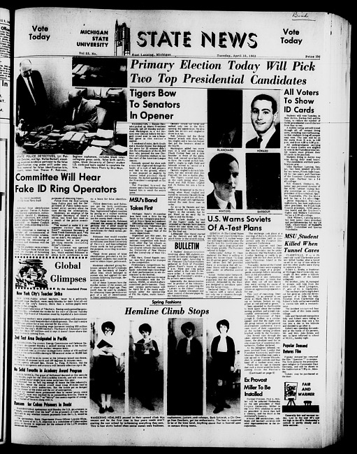 State news. (1962 April 10)