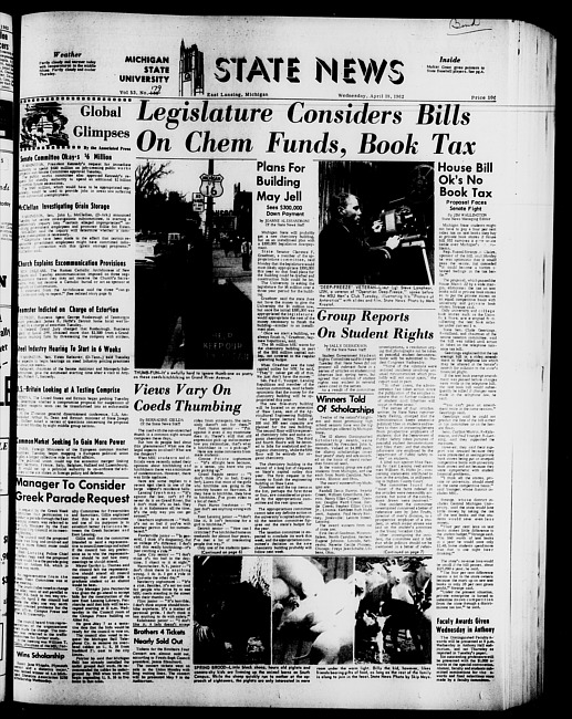 State news. (1962 April 18)