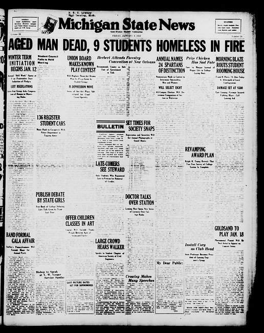 Michigan State news. (1932 January 8)