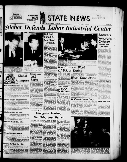 State news. (1962 April 20)