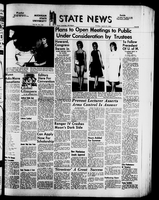 State news. (1962 April 27)