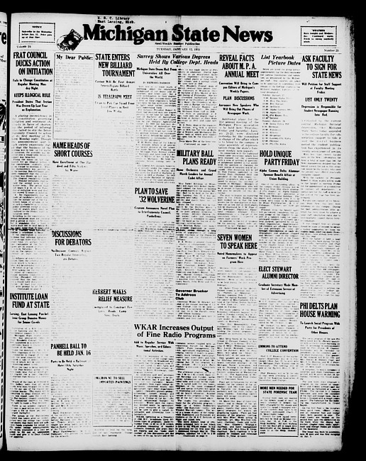 Michigan State news. (1932 January 12)