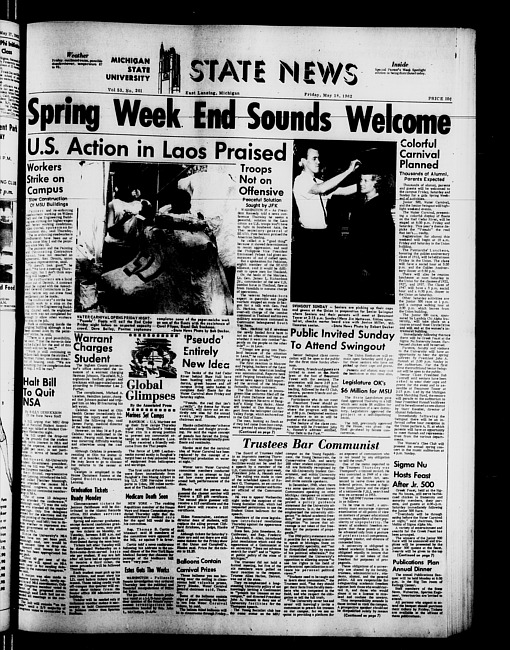 State news. (1962 May 18)