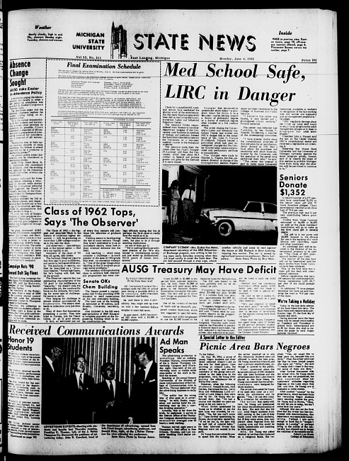 State news. (1962 June 4)