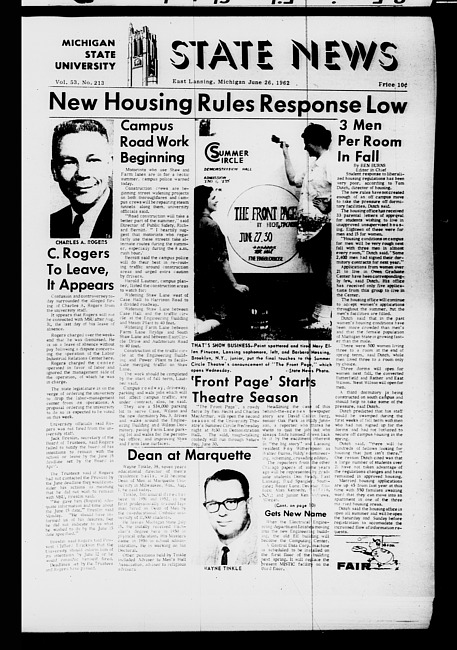 State news. (1962 June 26)