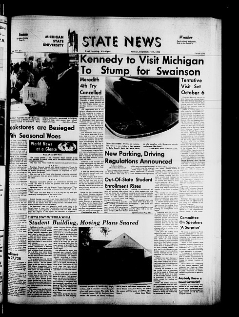 State news. (1962 September 28)