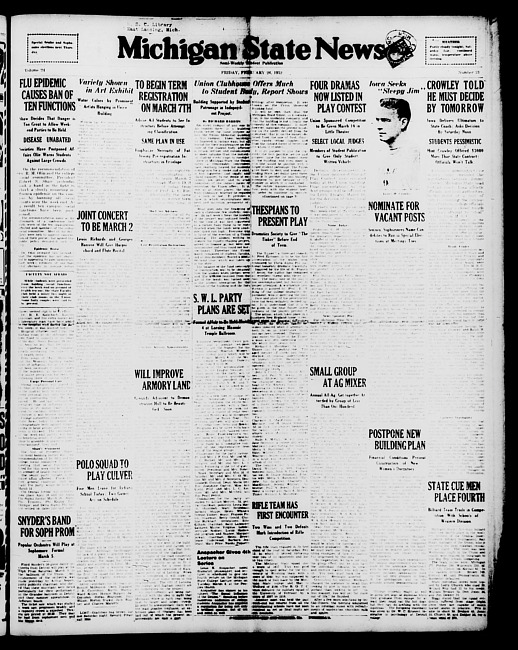 Michigan State news. (1932 February 26)