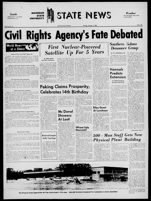 State news. (1963 October 1)