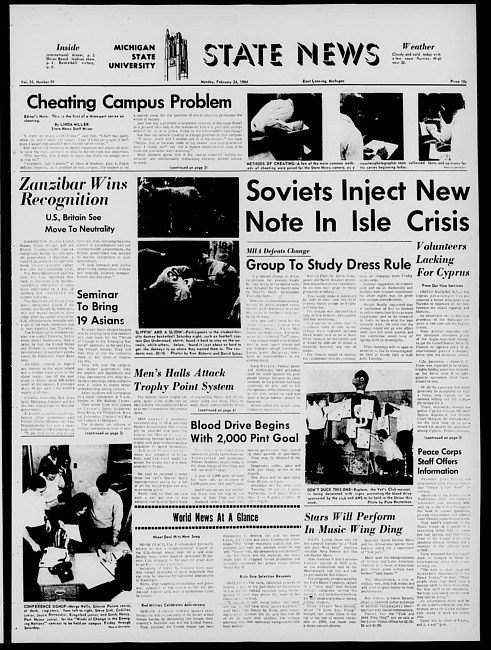 State news. (1964 February 24)