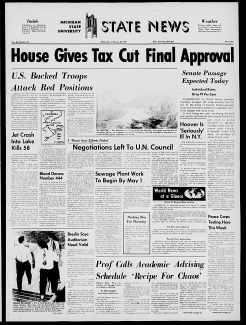 State news. (1964 February 26)