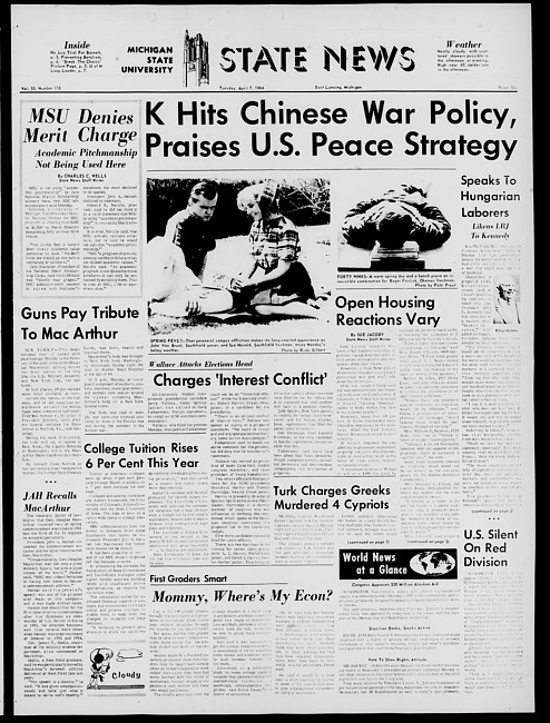 State news. (1964 April 7)