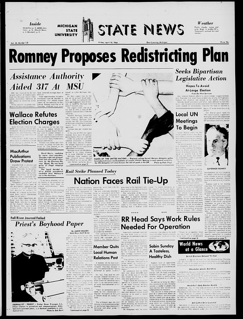 State news. (1964 April 10)