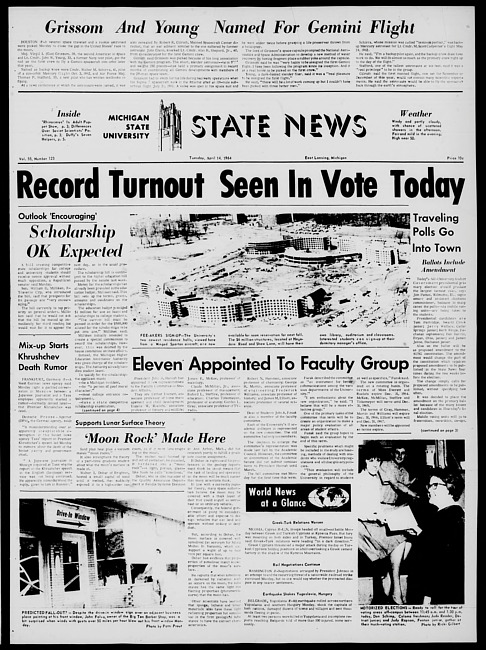 State news. (1964 April 14)