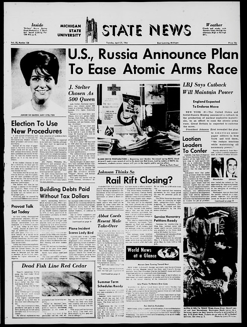 State news. (1964 April 21)