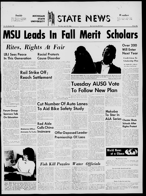 State news. (1964 April 23)