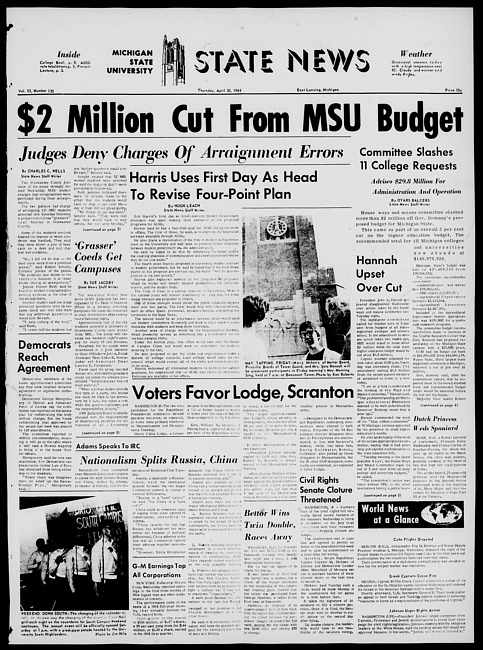 State news. (1964 April 30)