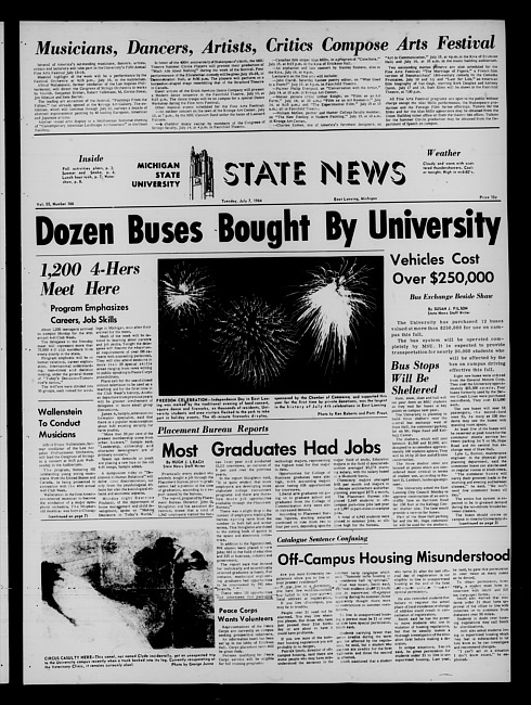 State news. (1964 July 7)