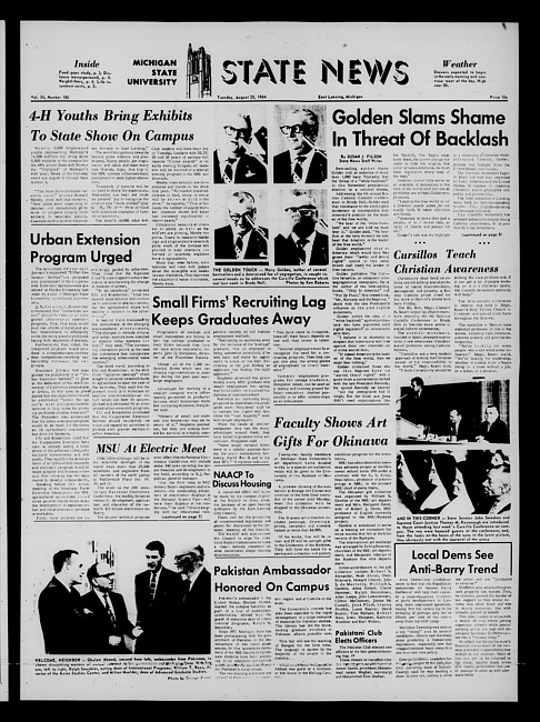 State news. (1964 August 25)