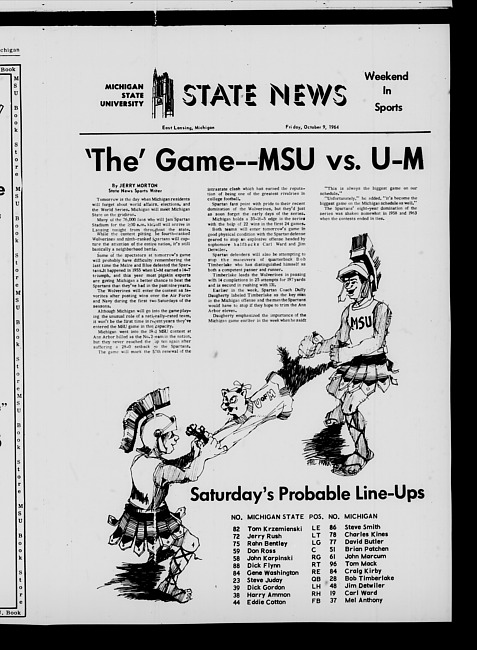 State news. (1964 October 9), Supplement