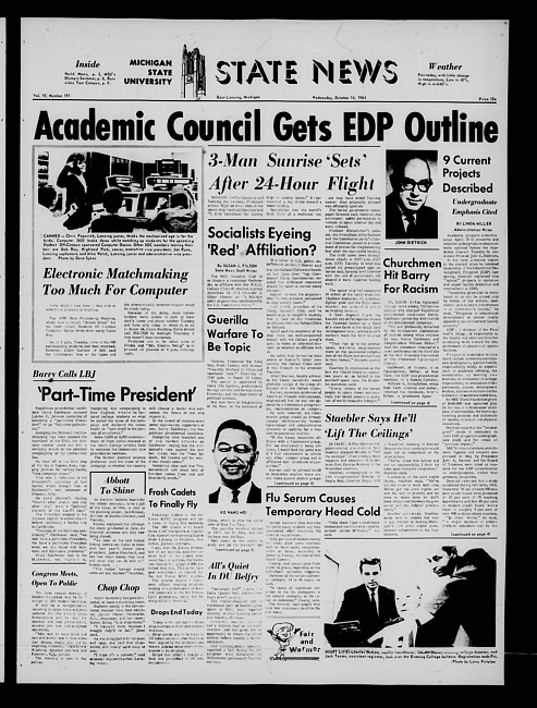 State news. (1964 October 14)