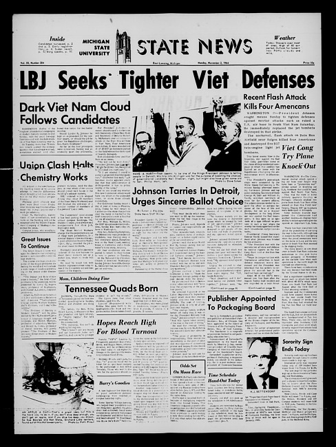 State news. (1964 November 2)