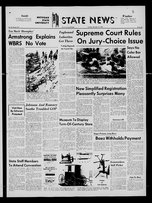 State news. (1964 November 10)