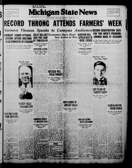 Michigan State news. (1933 February 2)