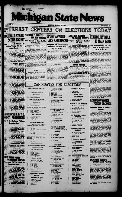 Michigan State news. (1926 March 12)