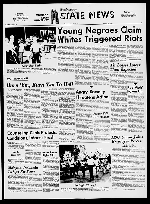 State news. (1966 August 10)