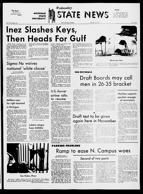 State news. (1966 October 5)