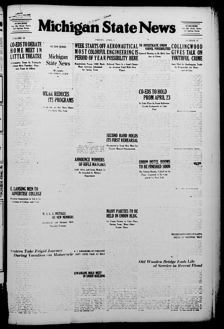 Michigan State news. (1926 April 9)