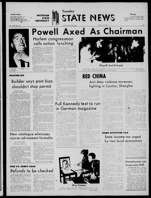 State news. (1967 January 10)