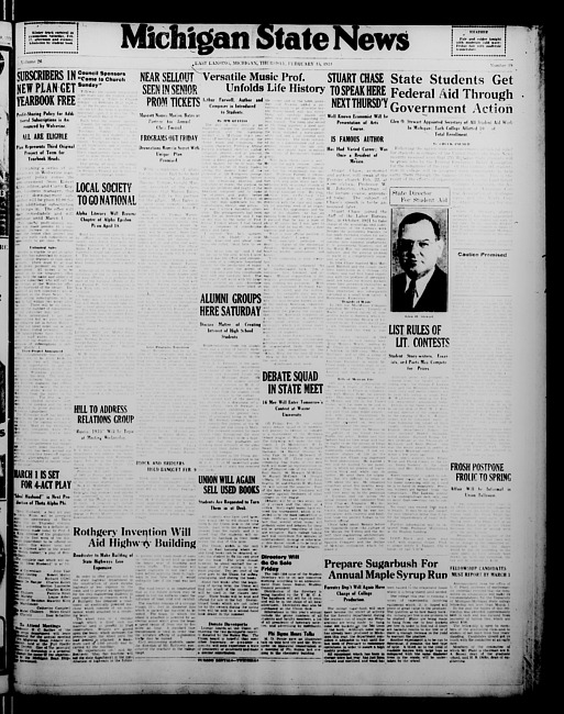 Michigan State news. (1934 February 15)