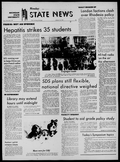 State news. (1967 January 16)