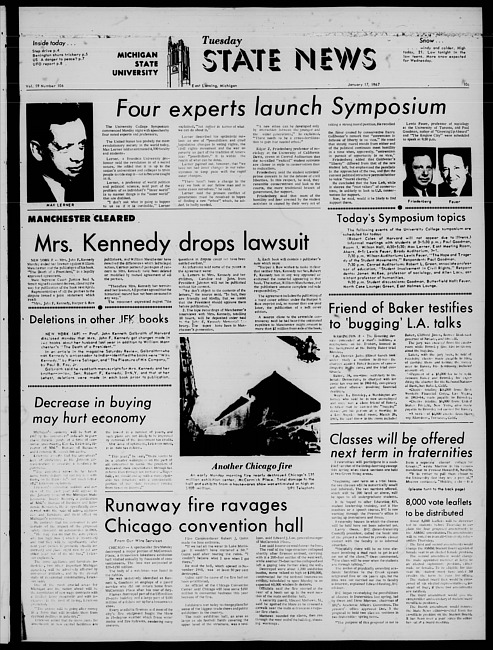 State news. (1967 January 17)