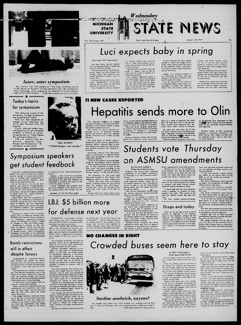 State news. (1967 January 18)