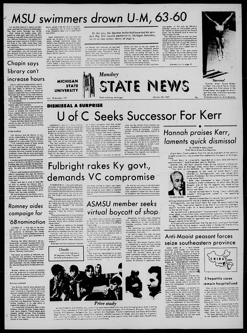 State news. (1967 January 23)