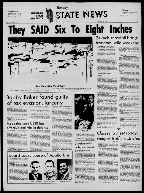 State news. (1967 January 30)