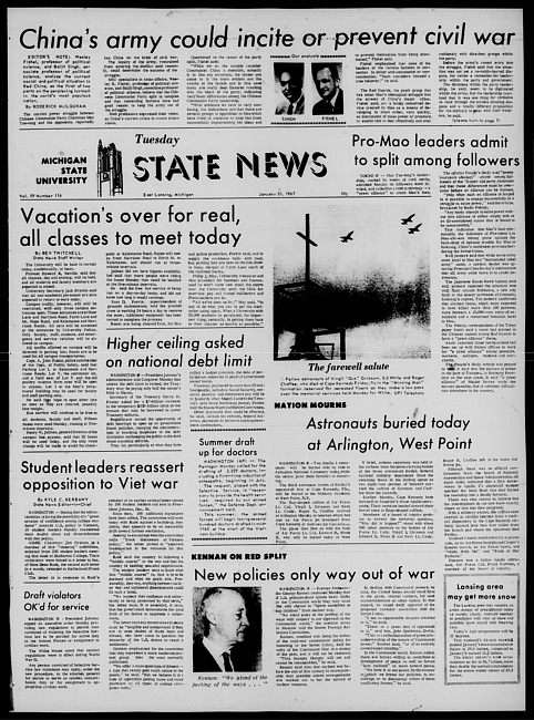 State news. (1967 January 31)