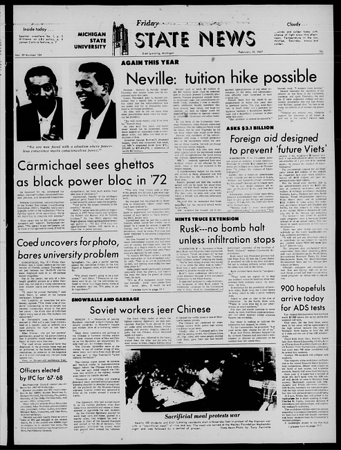 State news. (1967 February 10)