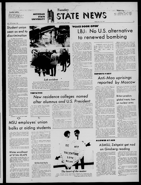 State news. (1967 February 14)